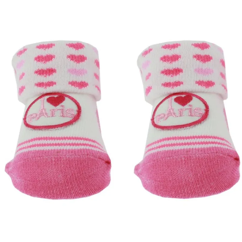 Meia infantil Rosa escrito Paris, presentes de paris