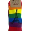 Meias arco-íris LGBT com Torre Eiffel