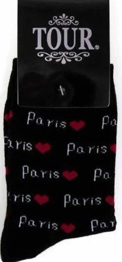 Meias pretas Paris Coração