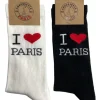 Par de meias I LOVE PARIS pretas ou brancas