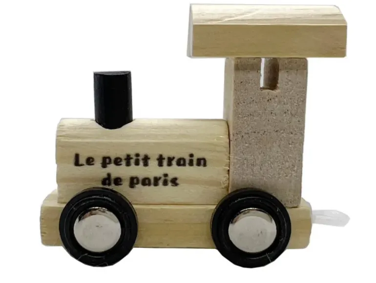 Pequeno trem de Paris com iniciais
