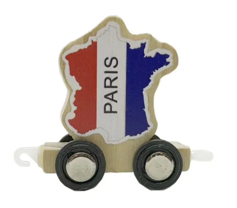 Pequeno trem de Paris com iniciais