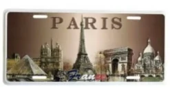 3 placas grandes de metal souvenrs de Paris monumentos em relevo