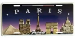 3 placas grandes de metal souvenrs de Paris monumentos em relevo