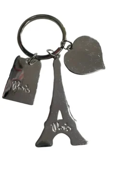 Porta-chaves Torre Eiffel Notre Dame de Paris rosa