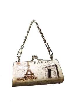 Porta-moedas Torre Eiffel vintage + cadeia