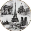 Prato Torre Eiffel Paris monumentos preto e branco