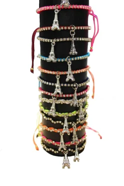 Pulseira Torre Eiffel strass colorida