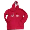 Sweatshirt fúcsia Paris Torre Eiffel coração com brilhantes
