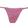 Tanga cor de rosa com strass