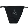 Tanga preta com strass