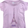 Tee shirt da flor do rosa da Torre Eiffel