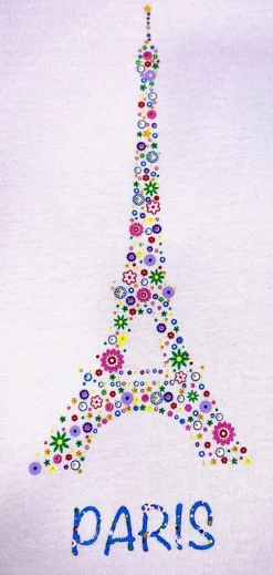 Tee shirt da flor do rosa da Torre Eiffel