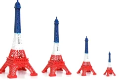 Torre Eiffel azul branca e vermelha