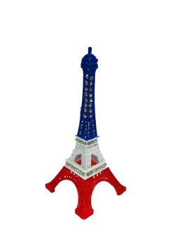 Torre Eiffel azul branca e vermelha com brilhantes