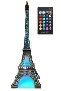 Torre Eiffel brilhante LED com comando