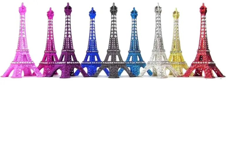 Torre Eiffel com strass colorido