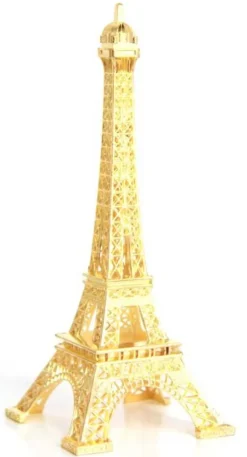 Torre Eiffel metal dourada