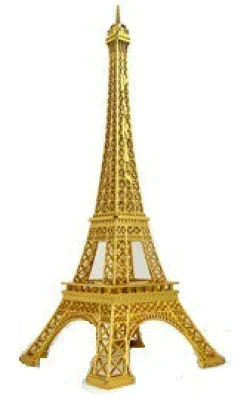 Torre Eiffel metal dourada