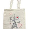 Torre Eiffel Paris bolsa de algodão com coração  鈾ワ笍