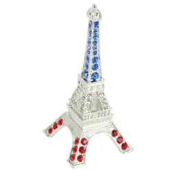 Torre Eiffel tricolor com strass