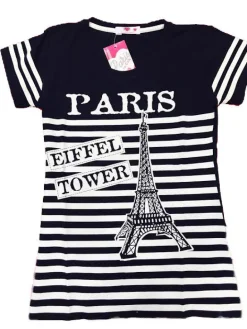 T-shirt azul marinho Torre Eiffel Paris