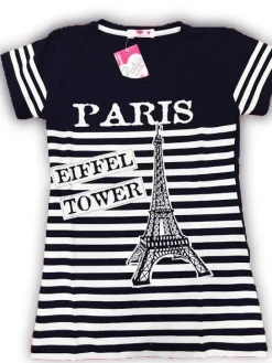 T-shirt azul marinho Torre Eiffel Paris