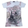 T-shirt branca Paris França "Laço com strass"
