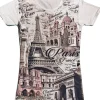 T-shirt lembrança Torre Eiffel Paris "O encanto da França"