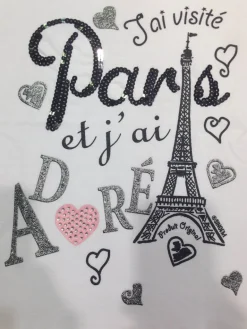 T-shirt Paris Torre Eifel "Eu visitei Paris e eu amei"