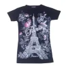 T-shirt Paris Torre Eiffel "A violeta" strass