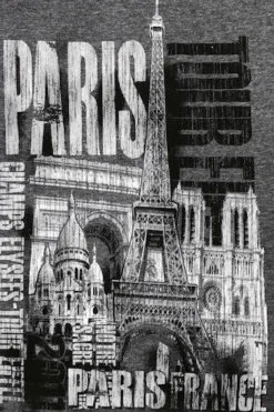 T-shirt Paris Torre Eiffel e monumentos fashion
