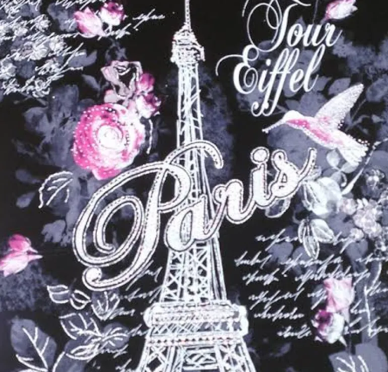 T-shirt Paris Torre Eiffel "A violeta" strass