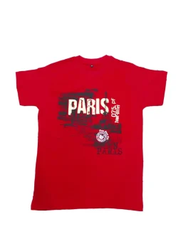 T-shirt Torre Eiffel 75 França vermelho