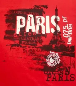 T-shirt Torre Eiffel 75 França vermelho