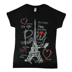 T-shirt Torre Eiffel Coração Paris