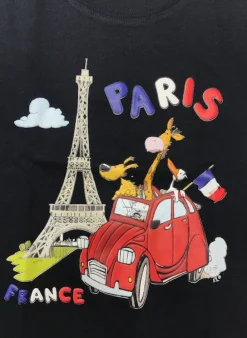 T-shirt Torre Eiffel 2CV animais