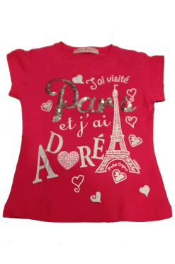 T-shirt Torre Eiffel Paris strass e lantejoulas
