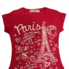 T-shirt Torre Eiffel "Paris c'est beau" strass