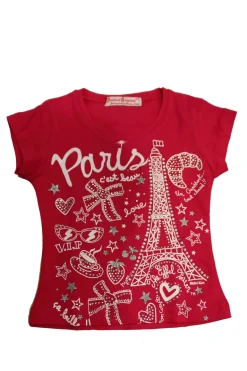T-shirt Torre Eiffel "Paris c'est beau" strass