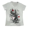 T-shirt Torre Eiffel Paris Coração com decote