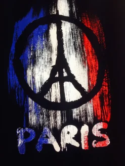 T-shirt Torre Eiffel Paz Paris preta