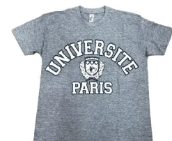 T-shirt universidade de Paris cinzento
