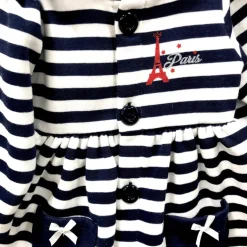 Vestido de marinheiro da Torre Eiffel de Paris com 2 bolsos de nó